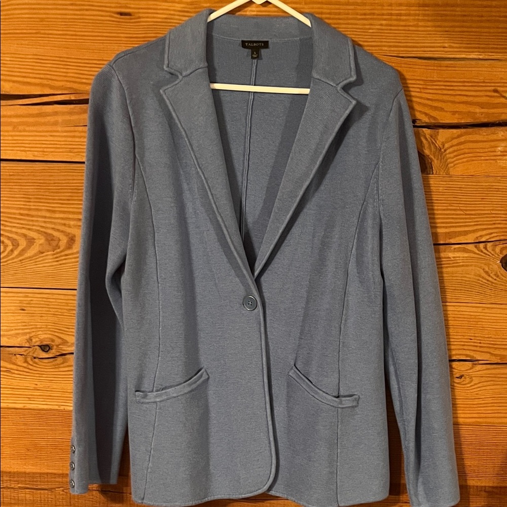 Talbots Elegant Blue Cardigan Sweater